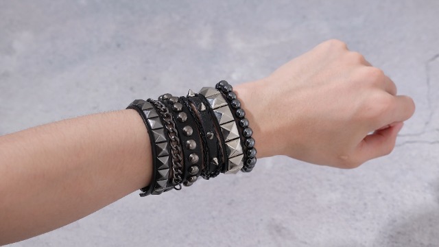 Amazon.com: Sahoottie 4Pcs Punk Bracelets for Men Women 80s